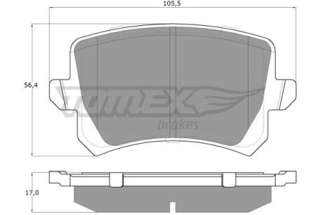 Фото автозапчастини колодки тормозные задние Audi Q3 11-18/ VW Golf/Passat/Sharan 04-15/ Tiguan 07-18 TOMEX TX 15-83