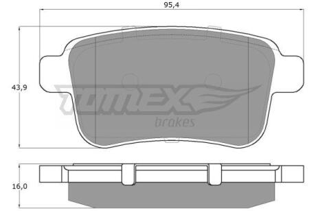 Фото автозапчасти колодки тормозные задние Mercedes Benz W415 12-21/ Renault Kangoo 08- TOMEX TX 15-85