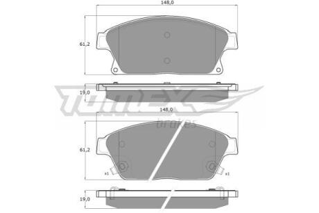 Фото автозапчасти колодки тормозные передние Opel Astra H/J 06-15/ Mokka 12-/ Zafira 11-/ Chevrolet Cruze 09-/ Orlando/Volt 10- TOMEX TX 16-51