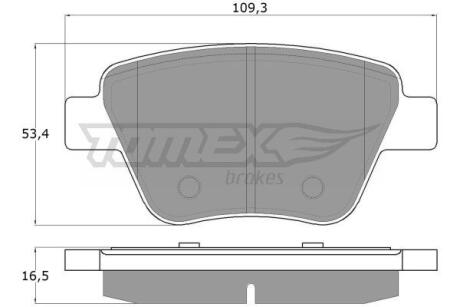 Фото автозапчасти колодки тормозные задние Audi A1 10-19/ A3 03-13/ Skoda Octavia 04-21/ Superb 08-15/ Yeti 09-17/ VW Caddy 04-16/ Golf/Jetta 04-17/ Touran 03-15 TOMEX TX 16-59