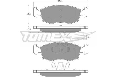 Фото автозапчасти колодки тормозные передние Fiat 500 C 09-/ Punto 12- TOMEX TX 16-88