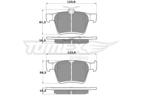 Фото автозапчасти колодки тормозные задние Audi A3 12-21/ Q2/Q3 16-/ Skoda Karoq/Kodiaq/Superb 15-/ VW Golf/Passat 13-/ T-Roc/Tiguan/Touran 15- TOMEX TX 17-05