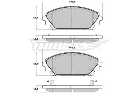 Фото автозапчасти колодки тормозные передние Mazda 3 13-19/ CX-3 15-/ CX-30 19- TOMEX TX 17-23