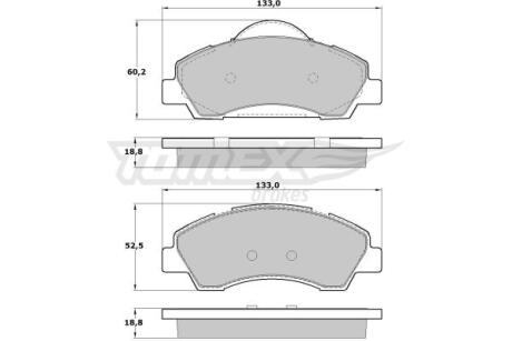 Фото автозапчастини колодки тормозные передние Citroen C4 Cactus/C-Elysee 12-/ Peugeot 301/308 12-21 TOMEX TX 17-28 (фото 1)