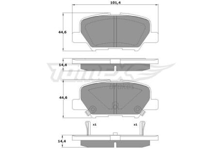 Фото автозапчасти колодки тормозные задние Citroen C4 Aircross 12-/ Mazda 6 12-20/ Mitsubishi Outlander III 12-/ Peugeot 4008 12- TOMEX TX 17-30