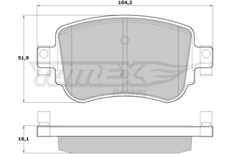 Фото автозапчастини колодки тормозные задние Audi A1 14-/ Q3 11-18/ Skoda Octavia 12-20/ VW Caddy 15-20/ Polo 17-/ Sharan 15-20 TOMEX TX 17-32