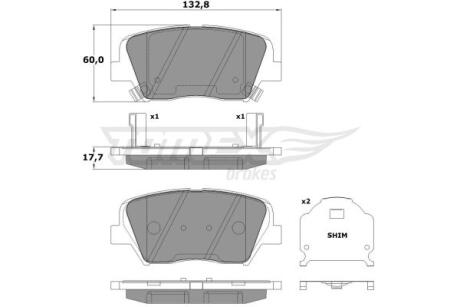 Фото автозапчасти колодки тормозные передние Hyundai SantaFe 06-/ Kia Carens IV 13-16/ K9 19- TOMEX TX 17-46