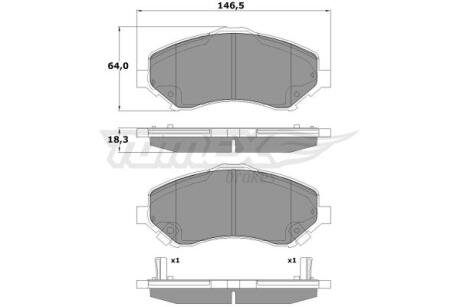 Фото автозапчасти колодки тормозные передние Chrysler Grand Voyager 07-/ Dodge Journey 08-/ Fiat Freemont 11-/ Jeep Cherokee 08-/ Wrangler 07-/ VW Routan 08-13 TOMEX TX 17-67