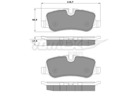 Фото автозапчасти колодки тормозные задние LandRover Discovery 04-18/ Range Rover III/Range Rover Sport 02-12 TOMEX TX 17-72