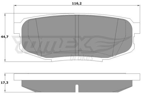 Фото автозапчастини колодки тормозные задние Lexus LX 07-/ Toyota Land Cruiser 07-/ Sequoia 00-/ Tundra 06- TOMEX TX 17-78 (фото 1)