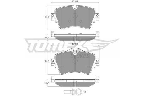 Фото автозапчасти колодки тормозные передние BMW 2 F45/F46 13-21/ X2 F39 18-23/ Mini F54/F55/F56 13- TOMEX TX 17-82