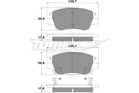 Фото автозапчастини колодки тормозные передние Chevrolet Volt 11-/ Opel Ampera 17-19 TOMEX TX 17-91