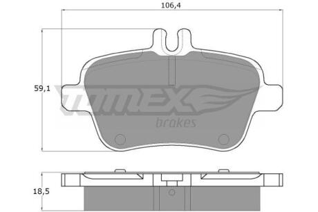 Фото автозапчасти колодки тормозные задние Mercedes Benz C117/X117 13-19/ X156 13-22/ R172 16-/ W176 12-18/ W246 11-18 TOMEX TX 18-08 (фото 1)