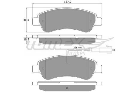 Фото автозапчасти колодки тормозные задние Citroen Jumper 06-23/ Fiat Ducato 06-/ Opel Movano 21-/ Peugeot Boxer 06-23 TOMEX TX 18-10