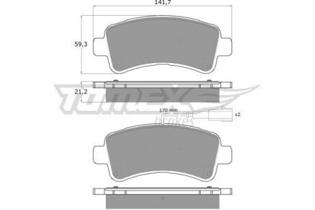 Фото автозапчастини колодки тормозные задние Citroen Jumper 15-23/ Fiat Ducato 06-/ Opel Movano 21-23/ Peugeot 15-23 TOMEX TX 18-11