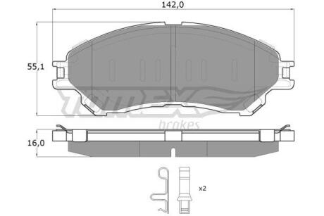 Фото автозапчастини колодки тормозные передние Suzuki SX4 S-Cross 13-/ Vitara 15- TOMEX TX 18-13 (фото 1)