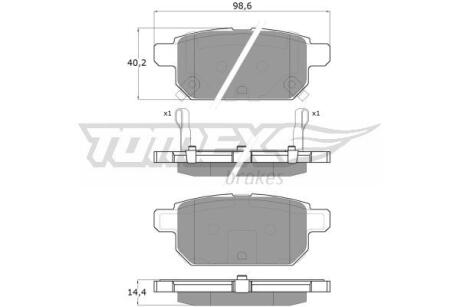 Фото автозапчасти колодки тормозные задние Suzuki SX4 13-/ S-Cross 22-/ Swift 10-/ Vitara 15- TOMEX TX 18-14 (фото 1)