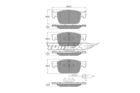 Фото автозапчасти колодки тормозные передние Audi A4/A5 16- TOMEX TX 18-21