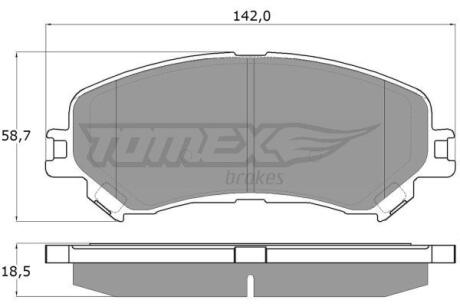 Фото автозапчасти колодки тормозные передние Renault Espace/Megane/Scenic/Talisman 15-23 TOMEX TX 18-25 (фото 1)