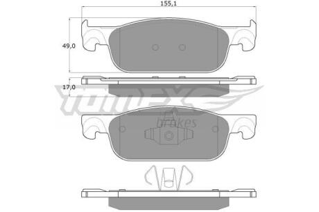 Фото автозапчасти колодки тормозные передние Renault Logan/Sandero 12-/ Clio 12-21 TOMEX TX 18-32