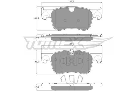 Фото автозапчасти колодки тормозные передние Citroen Berlingo 18-/ C4 Grand Picasso 13-/ Fiat Doblo 22-/ Opel Combo 18-/ Peugeot Partner/Rifter 18-/ Toyota Proace City 19- (brake disc 283 mm) TOMEX TX 18-35