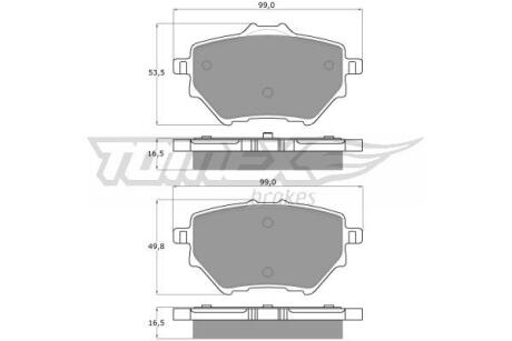 Фото автозапчасти колодки тормозные задние Citroen Berlingo 18-/ C5 21-/ Fiat Doblo 22-/ Opel Combo 18-/Corsa 19-/ Mokka 20-/ Peugeot Partner/Rifter 18-/ Toyota Proace City 19- TOMEX TX 18-36