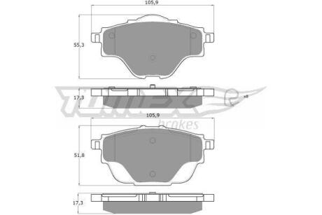 Фото автозапчастини колодки тормозные задние Citroen C4 Picasso 13-/ C5 Aircross 18-/ DS 7 Crossback 17-/ Opel Astra 21-/ Grandland 17-/ Peugeot 308/3008 13-/ 508/5008 16- TOMEX TX 18-37