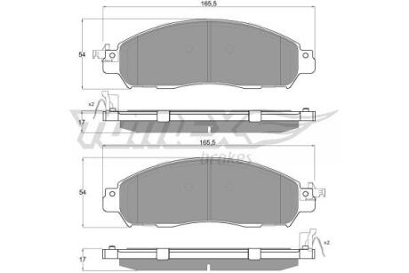 Фото автозапчасти колодки тормозные передние Nissan Navara NP300 15-/ Renault Alaskan 17- TOMEX TX 18-41