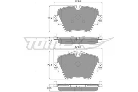 Фото автозапчасти колодки тормозные передние BMW 1 F40 19-/ 2 F45/F46 13-/ 3 G20/G21 18/ 5 G30/G31 16-/ X1 F48 14-22/ X2 E39 17-23/ X3 G01/F97 17-/ X4 G02/F98 18- TOMEX TX 18-43