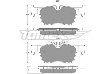 Фото автозапчасти колодки тормозные задние BMW 1 F40 19-/ 2 F44/F45/F46 13-/ i3 I01 13-/ X1 F48 14-22/ X2 F39 18-23 TOMEX TX 18-44