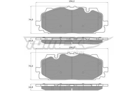 Фото автозапчастини колодки тормозные передние Audi A3-A8 16-/ Q3-Q8 16-/ Cupra Formentor 20-/ VW Touareg 17- TOMEX TX 18-60 (фото 1)