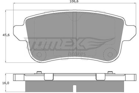 Фото автозапчасти колодки тормозные задние Nissan Juke 19-/ Renault Megane 15-/Espace 15-23/Scenic 08-22 TOMEX TX 18-66 (фото 1)