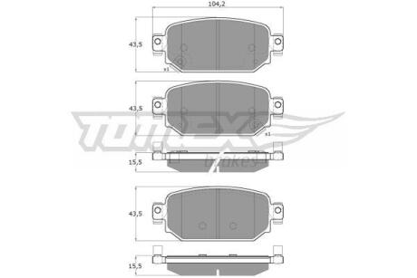 Фото автозапчасти колодки тормозные задние Mazda 3 13-19/ CX-3 15- TOMEX TX 18-69