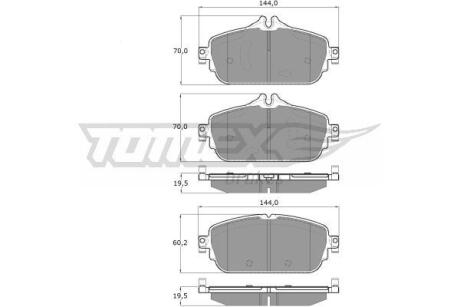 Фото автозапчасти колодки тормозные передние Mercedes Benz C-class W205/S205/C205 13-/ E-class W213/S213/C238 16- TOMEX TX 18-74