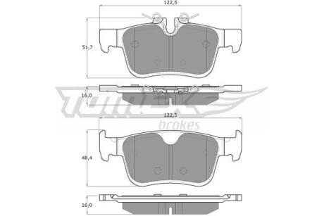 Фото автозапчастини колодки тормозные задние Volvo S60/S90 16-22/ V60/V90 18-22/ XC 60 17- TOMEX TX 18-87