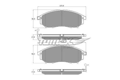 Фото автозапчасти колодки тормозные передние Renault Koleos 08-/ Nissan Murano 07-14/ Navara 04-/ Pathfinder 05-/ Qashqai 06-14/ Infiniti EX/G/M/Q60/Q70/QX50 02- TOMEX TX 19-27