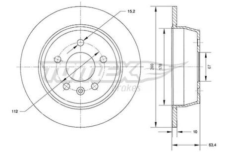 Фото автозапчасти диск тормозной задний Mercedes Benz Vito W638 96-03 (280x10) TOMEX TX 70-62 (фото 1)