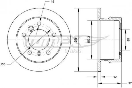 Фото автозапчасти tarcza hamulc. mercedes sprinter 94-06 ty TOMEX TX7090