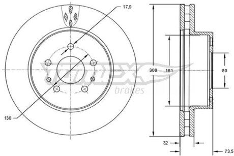 Фото автозапчастини диск тормозной (передний) Fiat Ducato/Peugeot Boxer/Citroen Jumper 06- (300x32) TOMEX TX7257