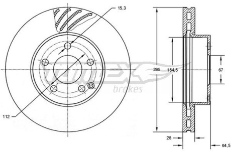 Фото автозапчасти диск гальмівний (передній) MB E-class (W211/W212/S211/S212) 02-09 (295x28) TOMEX TX7276