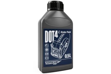 Фото автозапчасти жидкость тормозная DOT4 (0.5L) TOMEX TXDO40