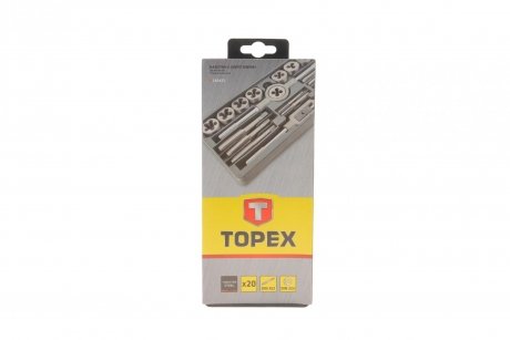 Набор инструментов для нарезки резьбы (метчики и плашки) M3-M12 20 ед. Topex 14A425 (фото 1)