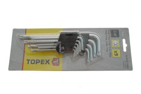 Фото автозапчастини комплект ключів TORX. 9-шт T10-T50 ''зірка'' Topex 35D961