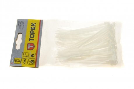 Набір стяжок пластикових 2,5x100 mm 100 од. (біла) Topex 44E975