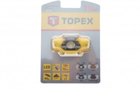 Ліхтар налобний (LED) (70Lm) Topex 94W390 (фото 1)