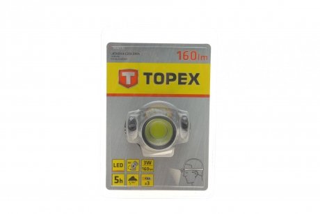 Фонарь налобный (LED COB 160Lm) Topex 94W391