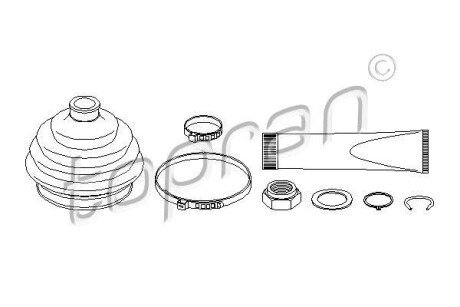 Фото автозапчасти пильовик привідного валу (набір) TOPRAN 102625