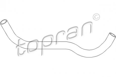 Шланг гумовий системи охолодження верх Volkswagen PASSAT 1.3-1.8 08.80-03.88 TOPRAN 103 382 (фото 1)