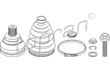 Фото автозапчастини шарнірний набір, привідний вал TOPRAN 108111