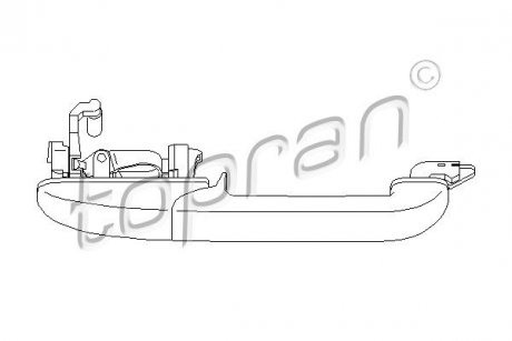 Ручка дверей задня права Volkswagen PASSAT B3/B4 1.6-2.8 02.88-05.97 TOPRAN 108 479 755